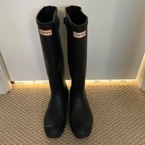 Hunter Original Tall Wide Boot - Black Size 9